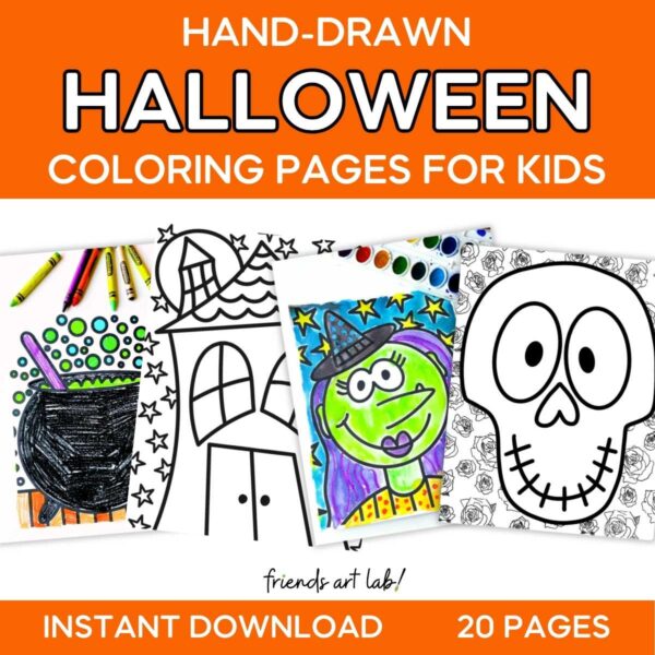 Hand-Drawn Halloween Coloring Pages for Kids - Friends Art Lab