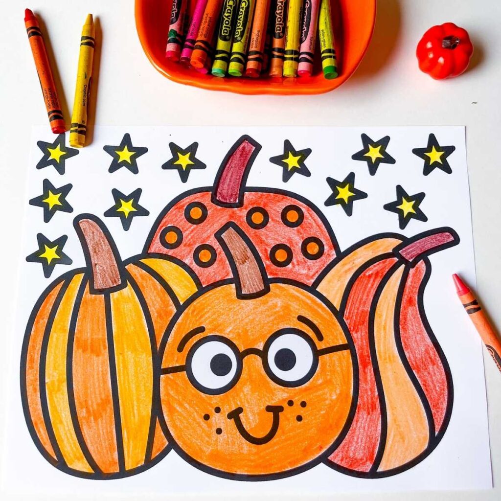 Hand-Drawn Pumpkin Coloring Pages for Kids - Friends Art Lab