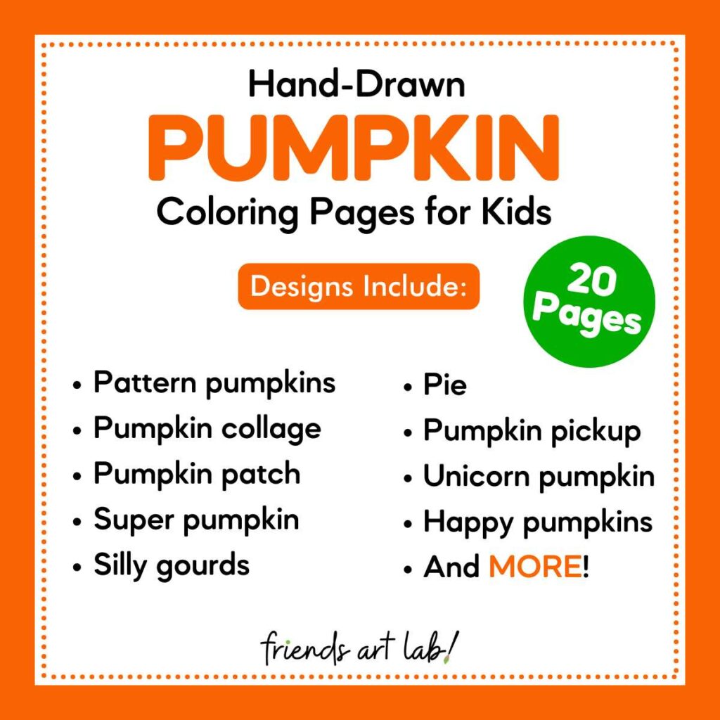 Hand-Drawn Pumpkin Coloring Pages for Kids - Friends Art Lab