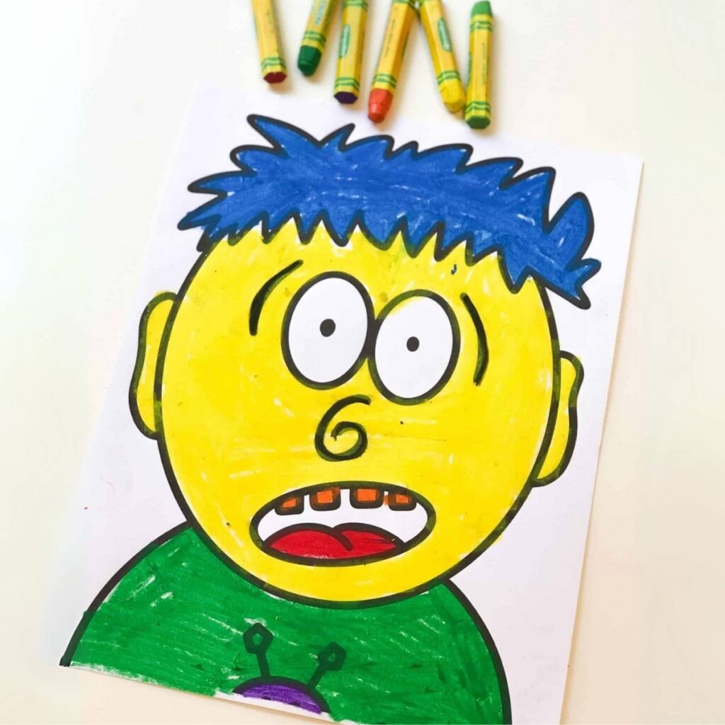Emotion Color Drawing Hand-Drawn Emotion Coloring Pages for Kids - Friends Art Lab