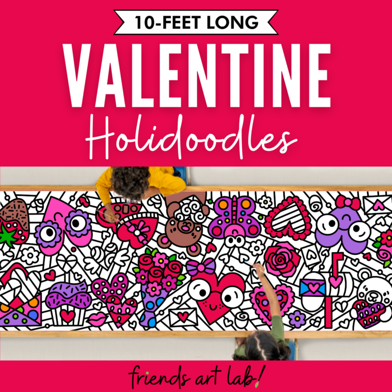 Valentine Holidoodles Giant Coloring Poster - Friends Art Lab