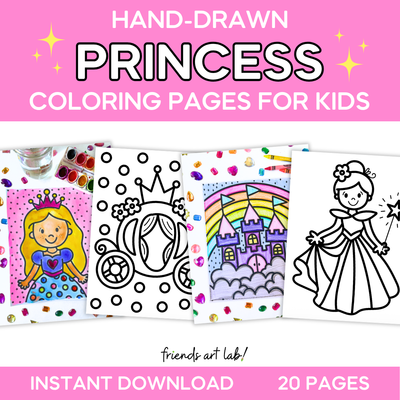 Hand-Drawn Princess Coloring Pages for Kids